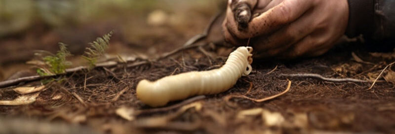 Großer Wurm wurde im Wald entdeckt