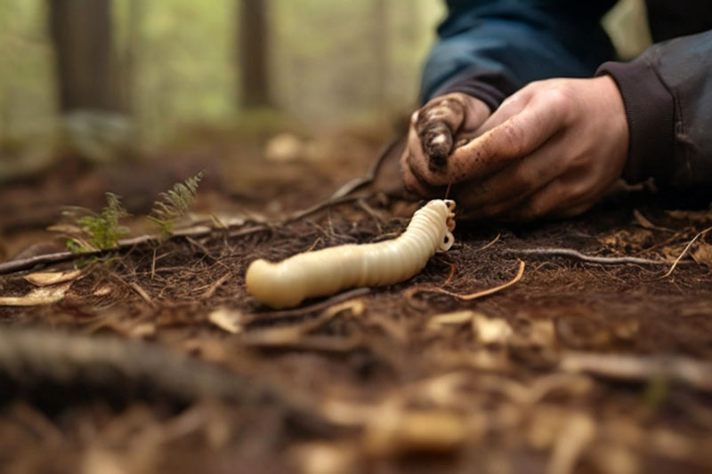 Großer Wurm wurde im Wald entdeckt