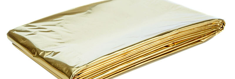 Rettungsdecke in Gold